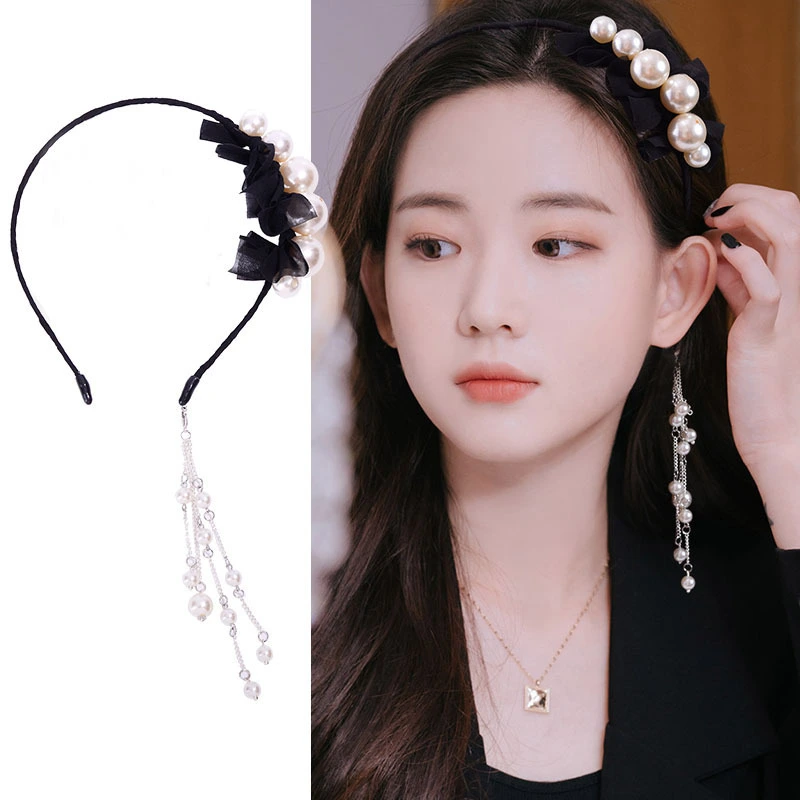 Pseudo Earrings Headband Female Tassel Detachable