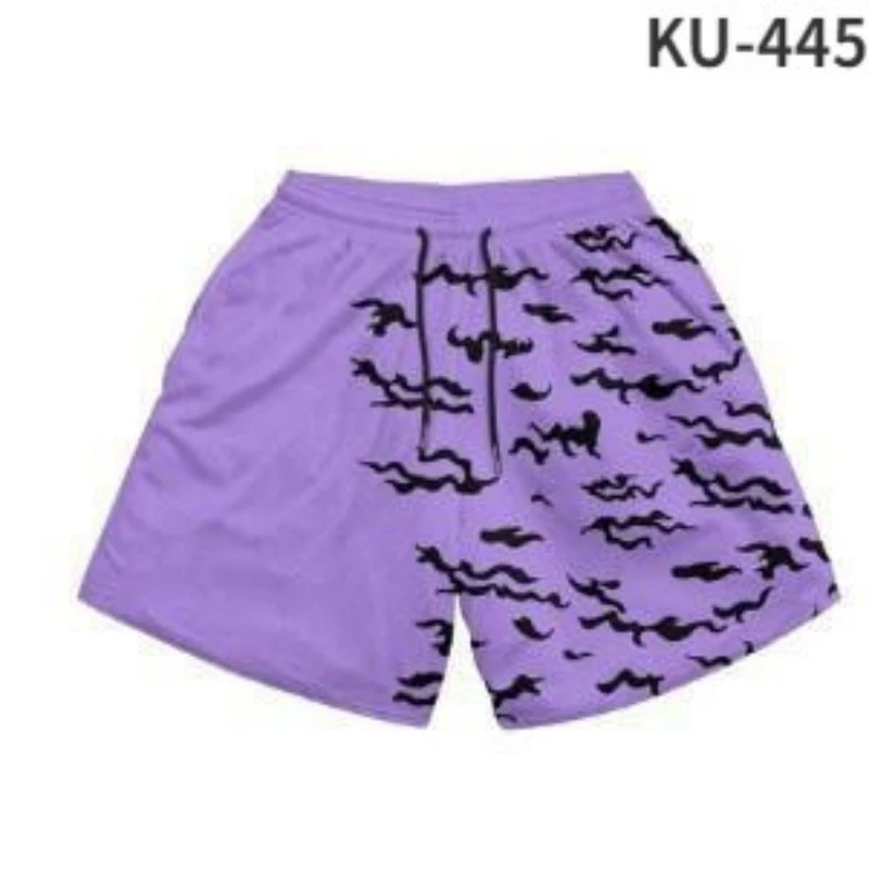 Men's Casual Printed Straight Shorts Beach Pants