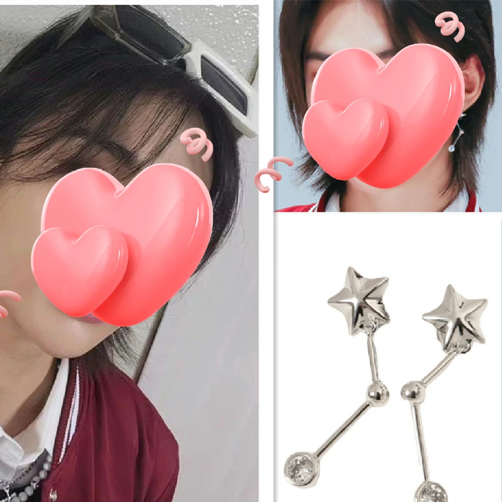 Men's Fashion All-matching Pentagram Earrings