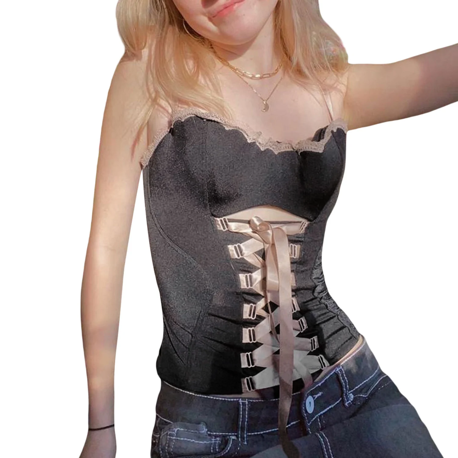 Women's Fashionable Slim-fit Lace-up Ear Strap Bottoming Shirt