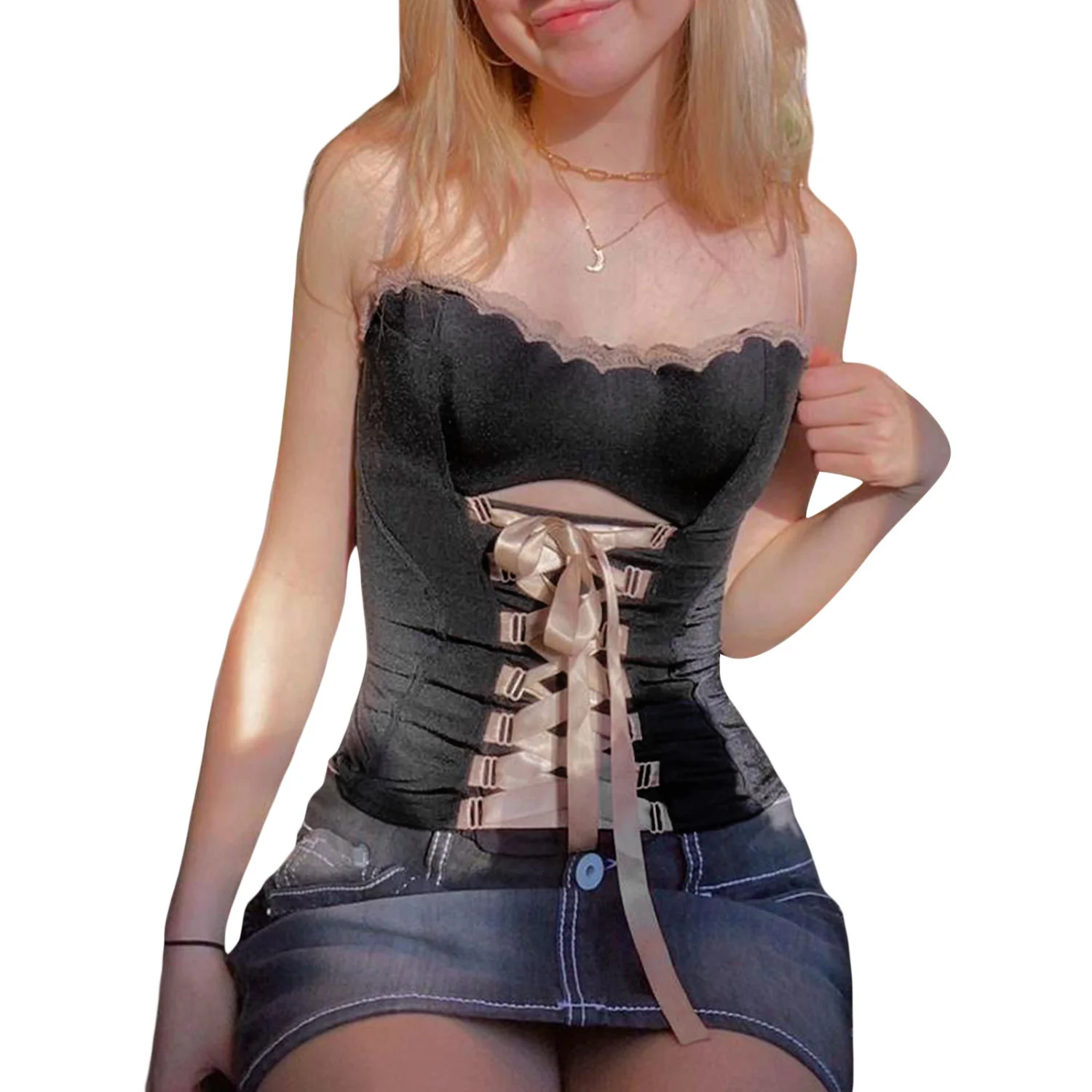 Women's Fashionable Slim-fit Lace-up Ear Strap Bottoming Shirt