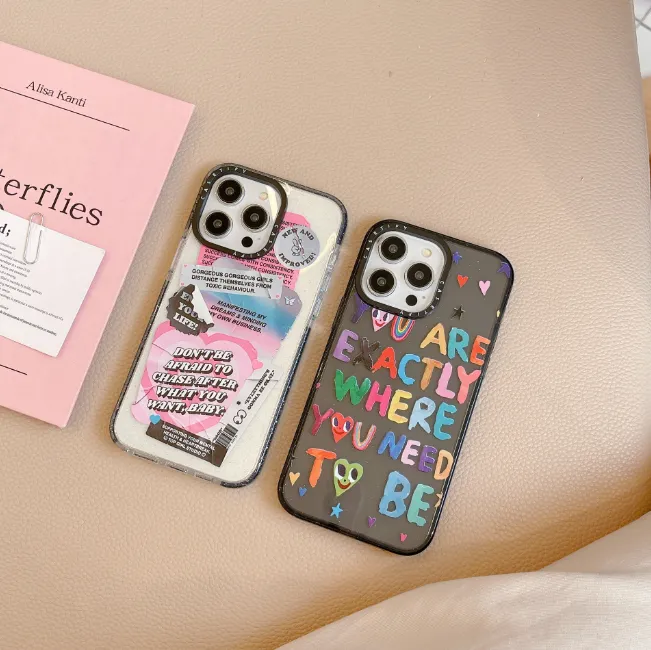 Phone Case Full-shell Photo Frame Glitter Love Label Drop-resistant Protective Cover