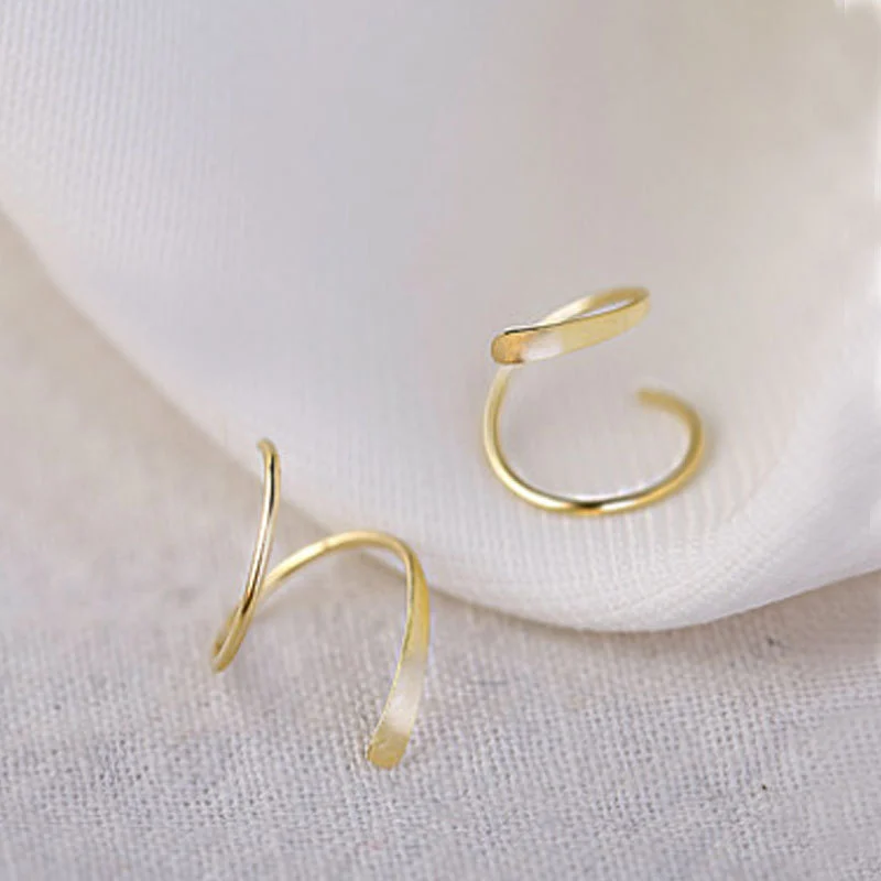 Women's Sterling Silver Simple Spiral Earrings