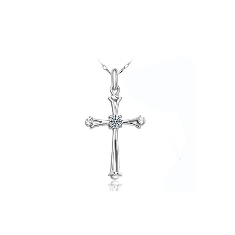 Korean Version Of The Cross Necklace Pendant Platinum Plated Christianity