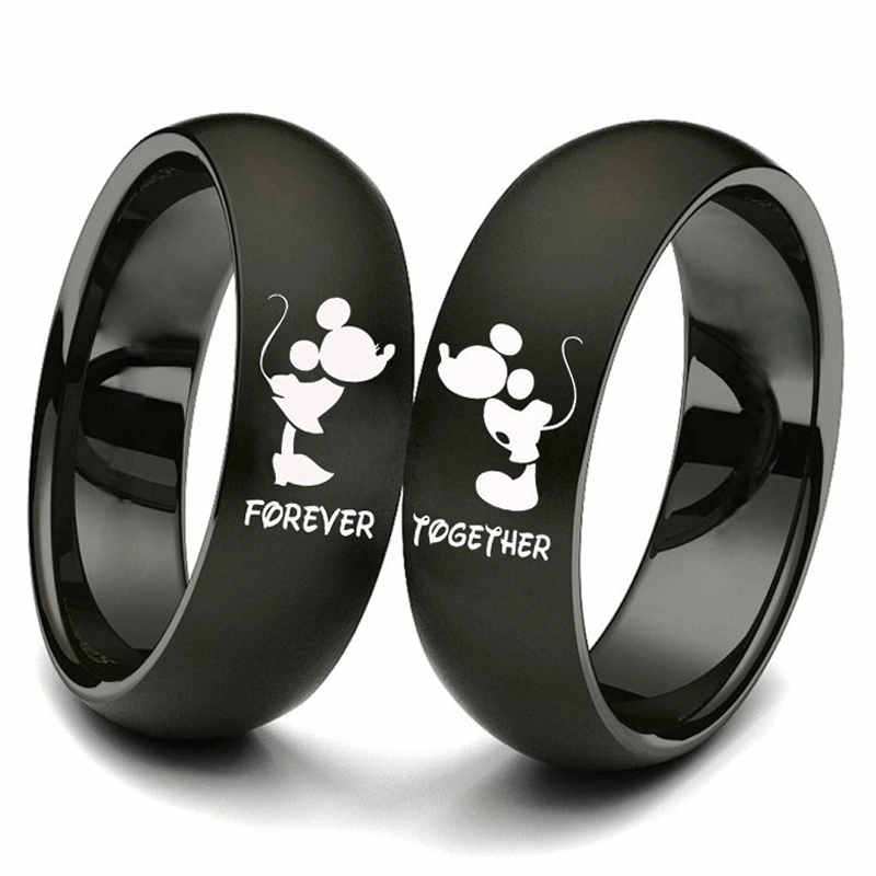 Creative Forever Together Titanium Steel Couple Ring