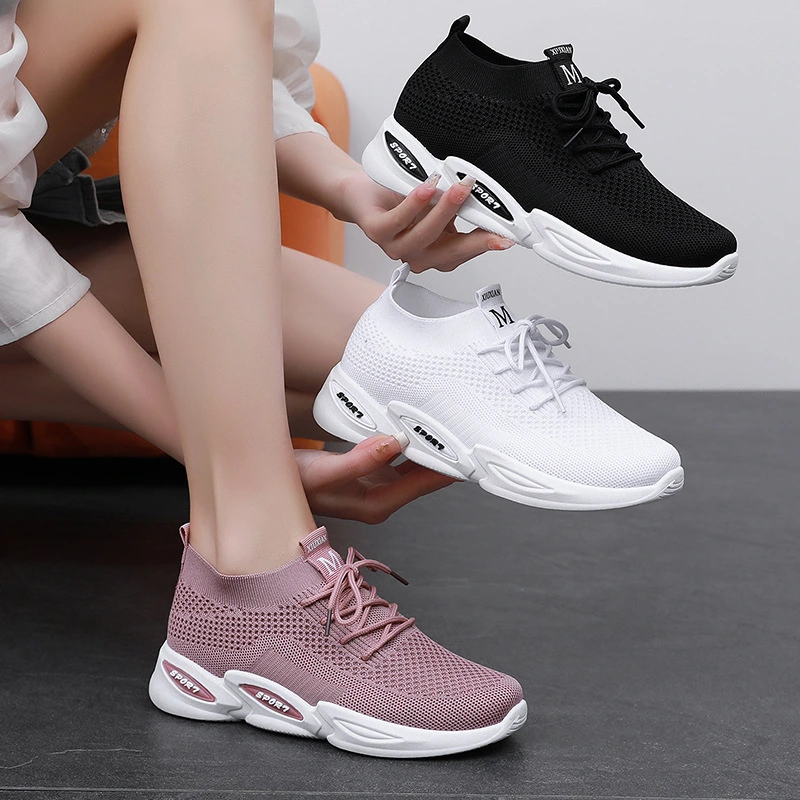 2023 spring and summer new women's flying weaving breathable sneakers