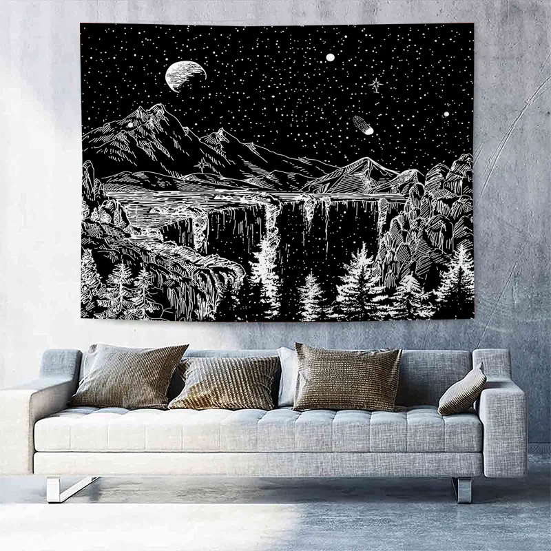 Sketch Drawing Tapestry Decorative Hanging Cloth Home Decor Wall Covering