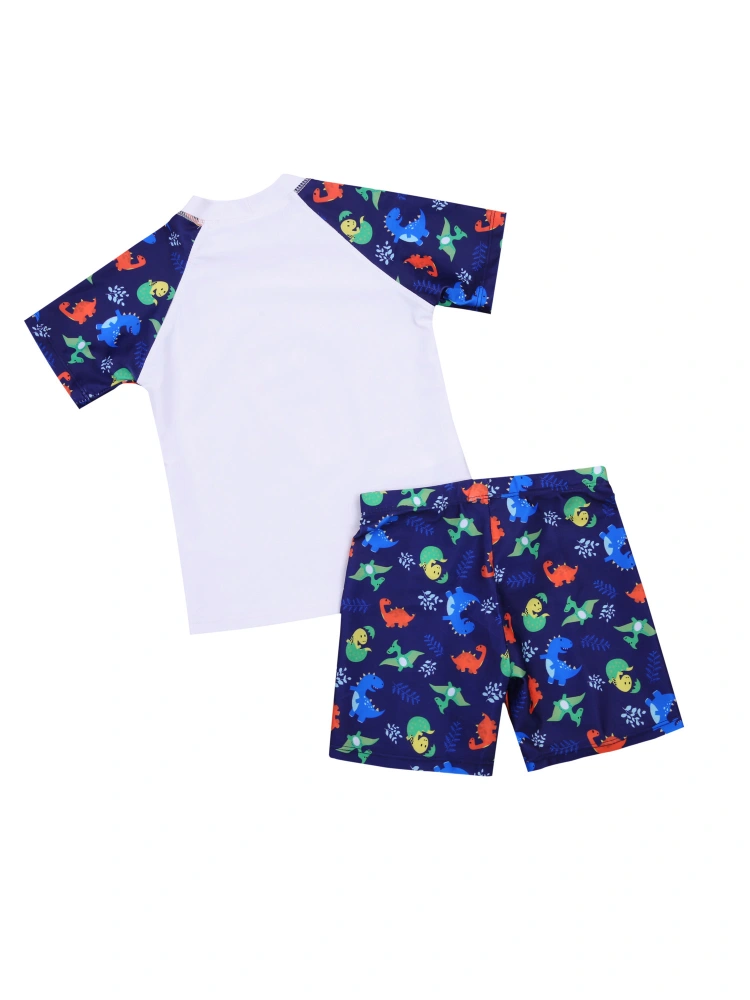 Boy&acute;s Cartoon Printed Swimming Suits, Children Two Pieces Swimsuit Summer Beach Bathing Suit