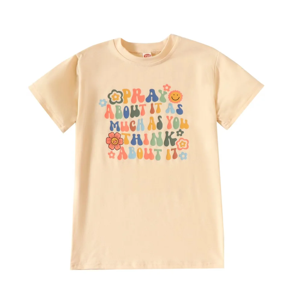 Kids Toddler Summer Christian T-Shirts, Short Sleeve Round Neck Letter Print Tops for Boys Girls