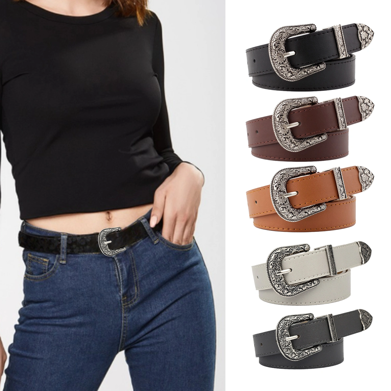 Waist Belt Fitted Simple Retro Portable Durable Decorative Wide Vintage Style Exquisite Waist Strap for Daily Wear