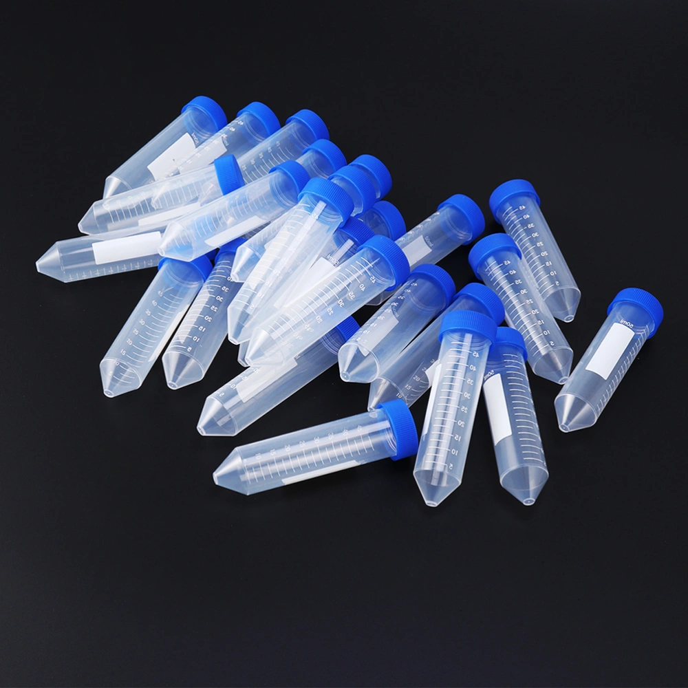 50PCS 50ml Pointed Head Centrifuge Tube with Screw Sample Supply Blue