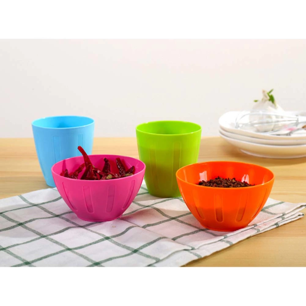 6 Pcs Plastic Bowls Colorful Reusable Salad Bowls Facial Mask Seasoning Bowls Home Household Bowls (Random Color)