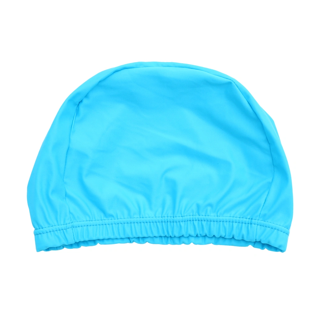 2pcs Stretchable Polyester Swim Comfortable Fit Swimming Caps Shower Caps for Adult Men Women Long Hair(Lake Blue)