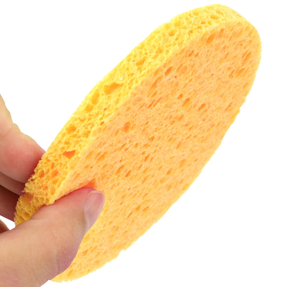 50pcs Natural Wood Pulp Sponge Cellulose Compress Cosmetic Puff Facial Washing Sponge Face Care Cleansing Makeup Remover Tools(Round,Skin Color)
