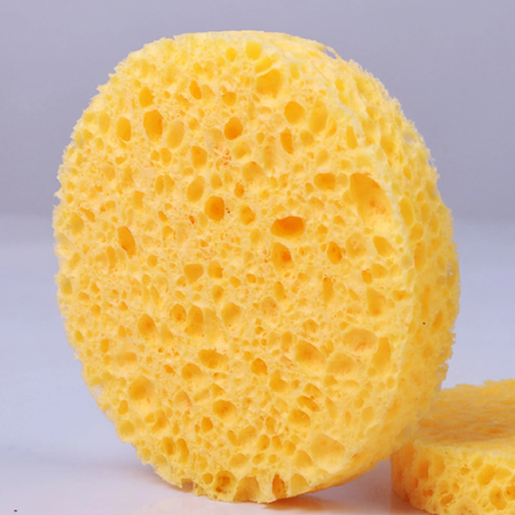 50pcs Natural Wood Pulp Sponge Cellulose Compress Cosmetic Puff Facial Washing Sponge Face Care Cleansing Makeup Remover Tools(Round,Skin Color)