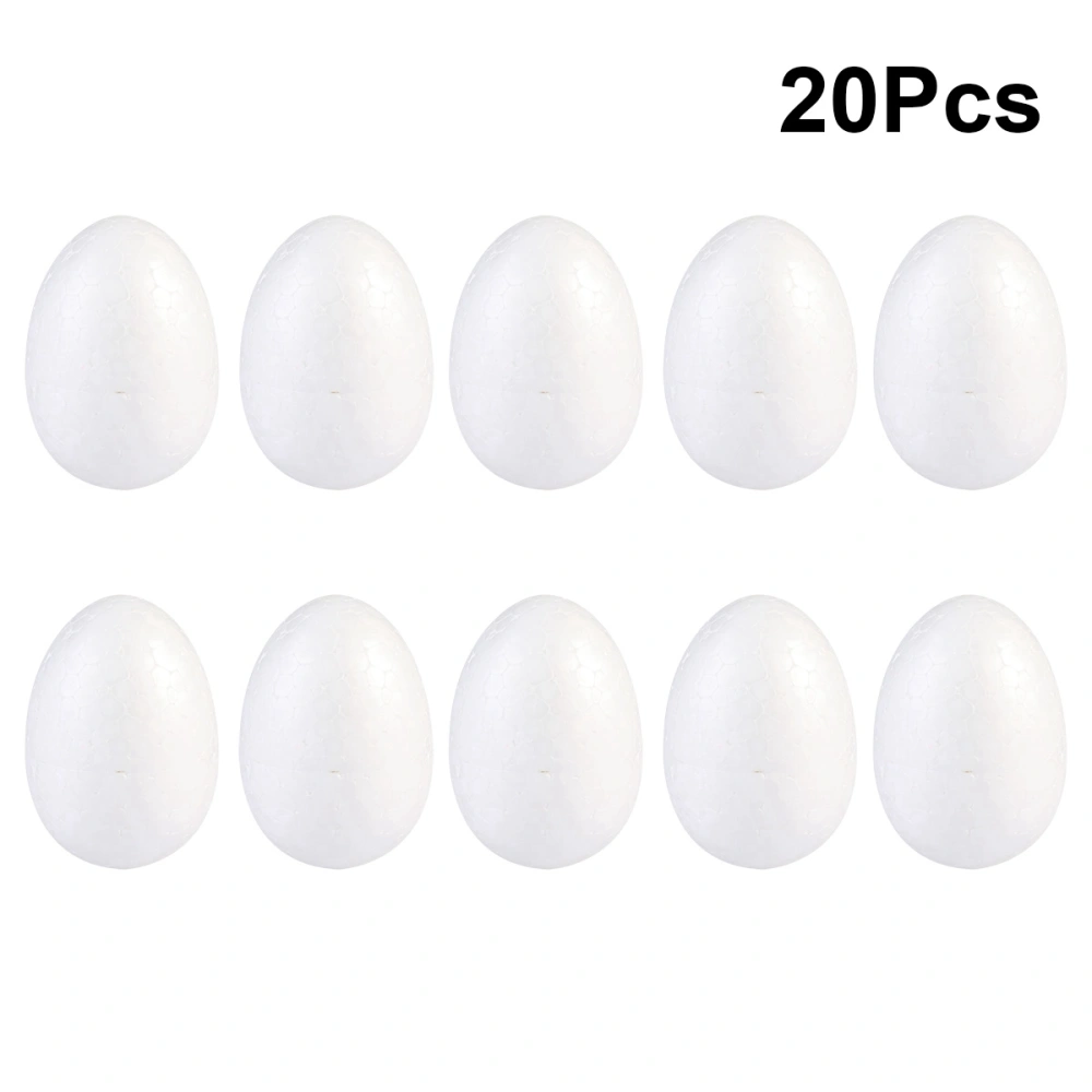 20pcs Painting Egg DIY Easter Decor Solid Egg for Kid Festival Craft (White, 7cm)