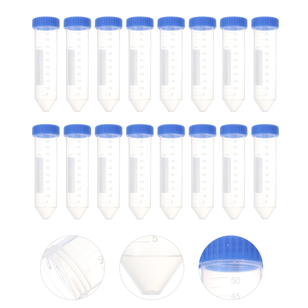 25 PCS 50ml Pointed Head Centrifuge Tube with Screw Sampling Accessory