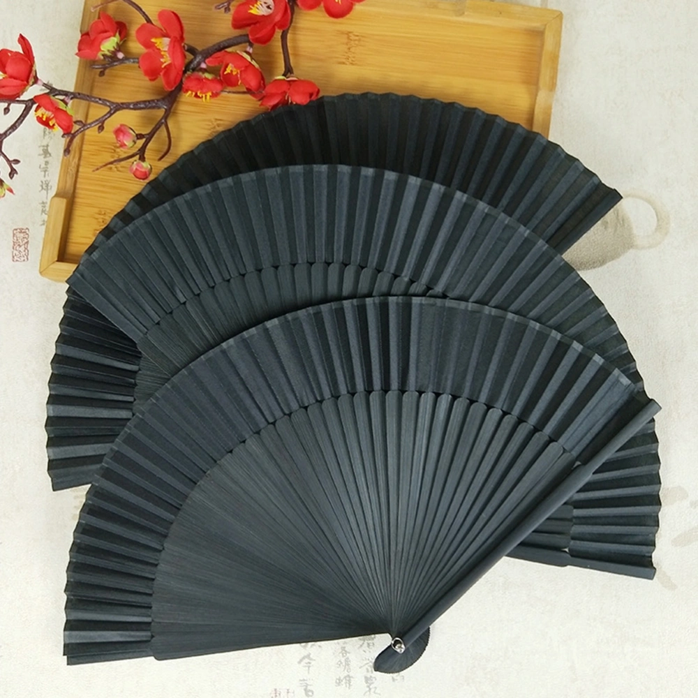 1pc Men Foldable Fan Bamboo Bone Handheld Fan Chinese Folding Fan with Storage Bag