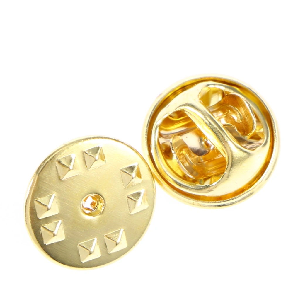 50pcs Brass Clutch Badge Insignia Clutches Pin Backs Replacement (Gold)