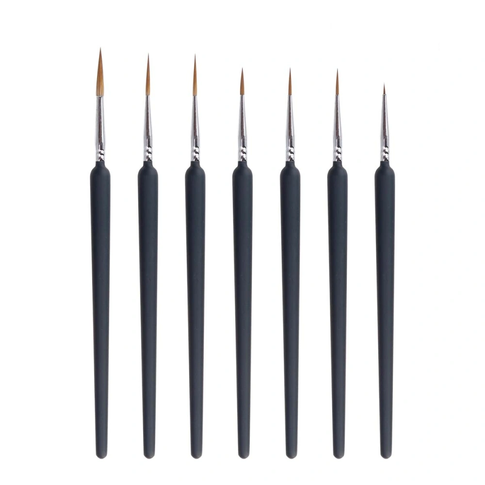 7pcs Wolf Hair Brushes Set for Detail Art Painting Miniatures Acrylic Watercolor Oil Gouache (000 + 2 + 3 + 4 + 5 + 6 + 7)