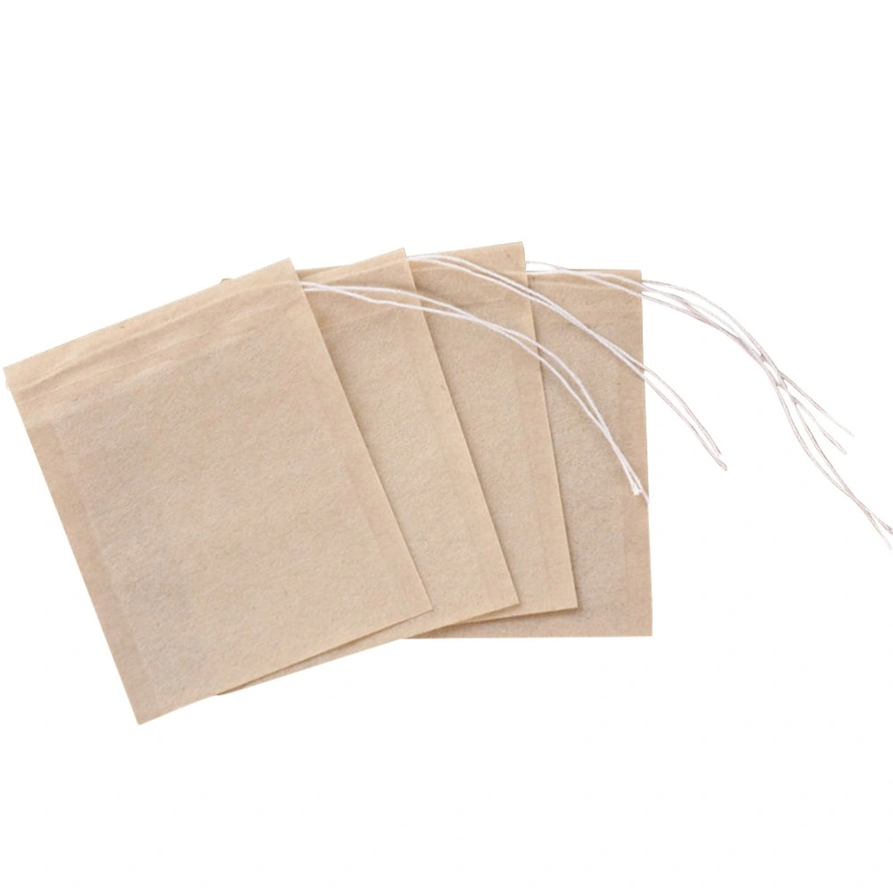 100pcs 6x8cm Drawstring Tea Bag Filter Paper Empty Tea Pouch Bags for Loose Leaf Tea Powder Herbs (Original Color)