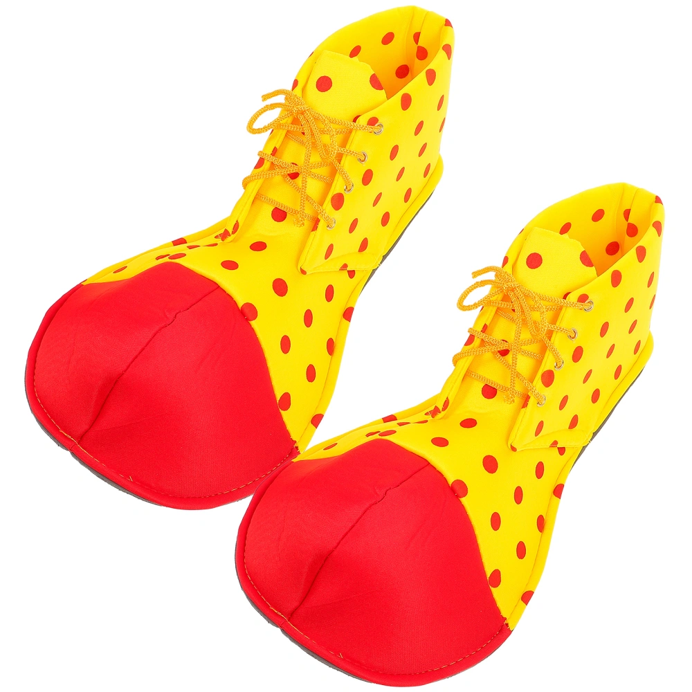 A Pair of Average Size Clown Shoes Dot Halloween Costume Clown Shoes for Women Men (Random Color)