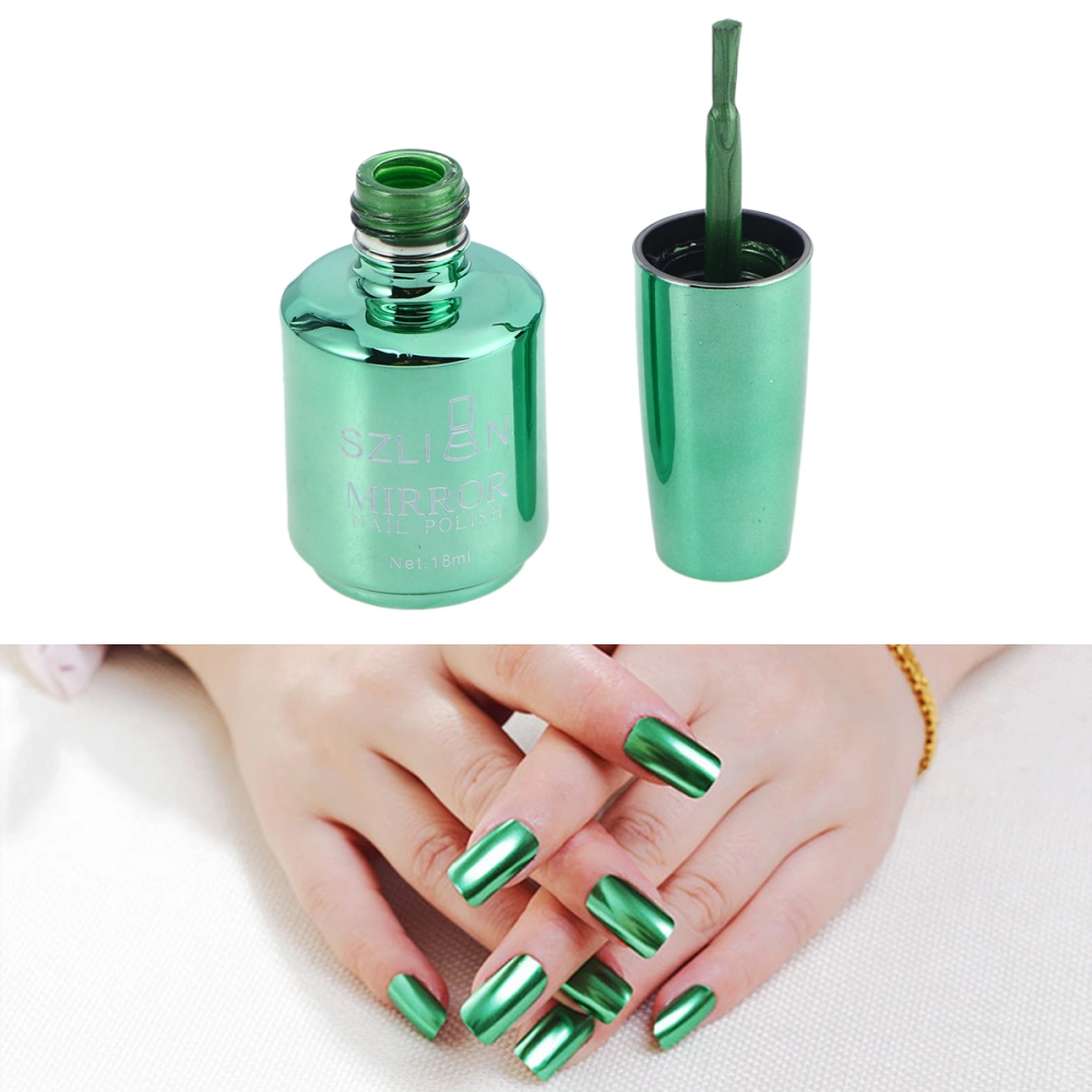 Mirror Nail Polish Metallic Color Nail Varnish Nail Art Gel Accessory (11# Green)