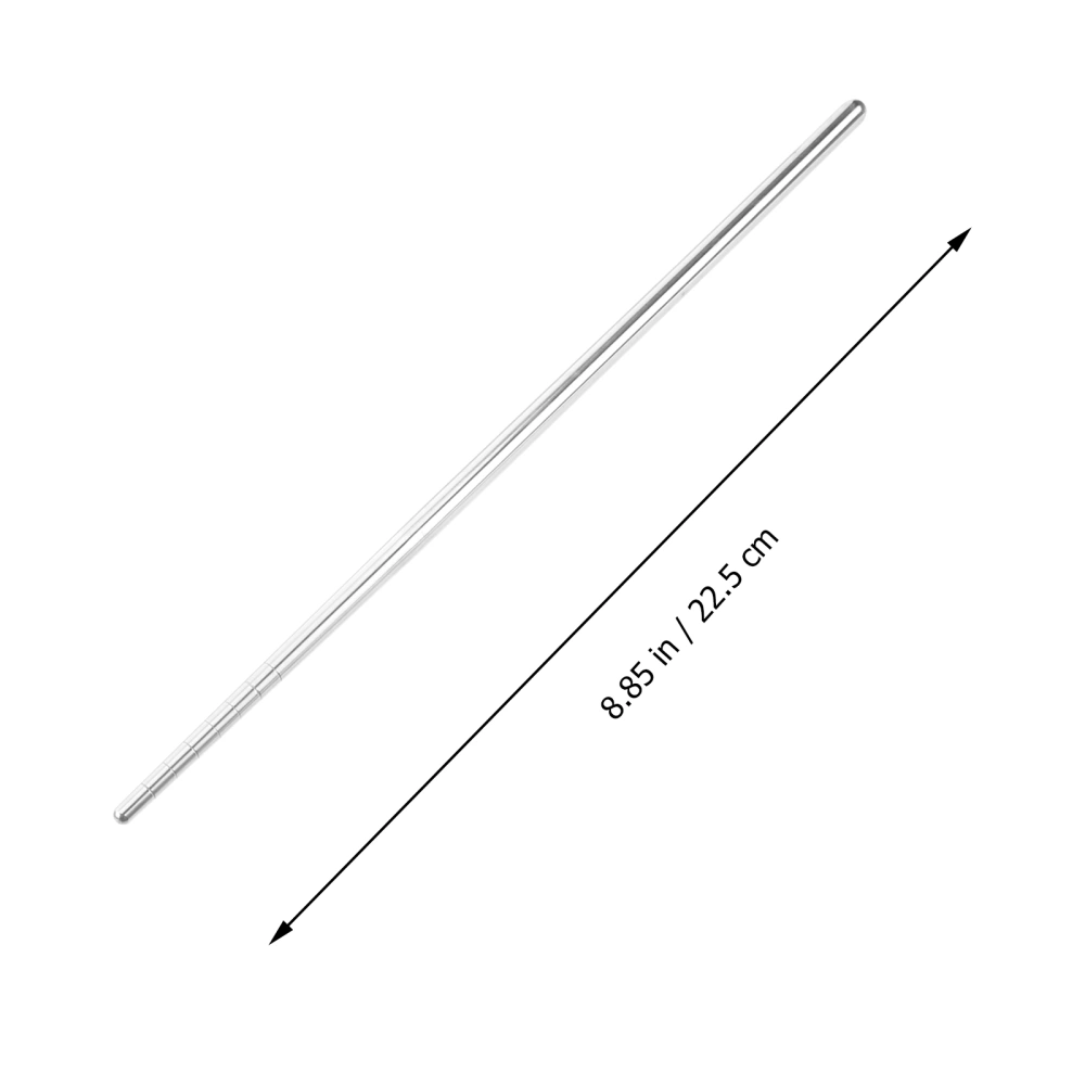 Stainless Steel Chopsticks Portable Reusable Food Sticks Chopsticks for Outdoor Tour Camping(6*225mm Round Chopstick)