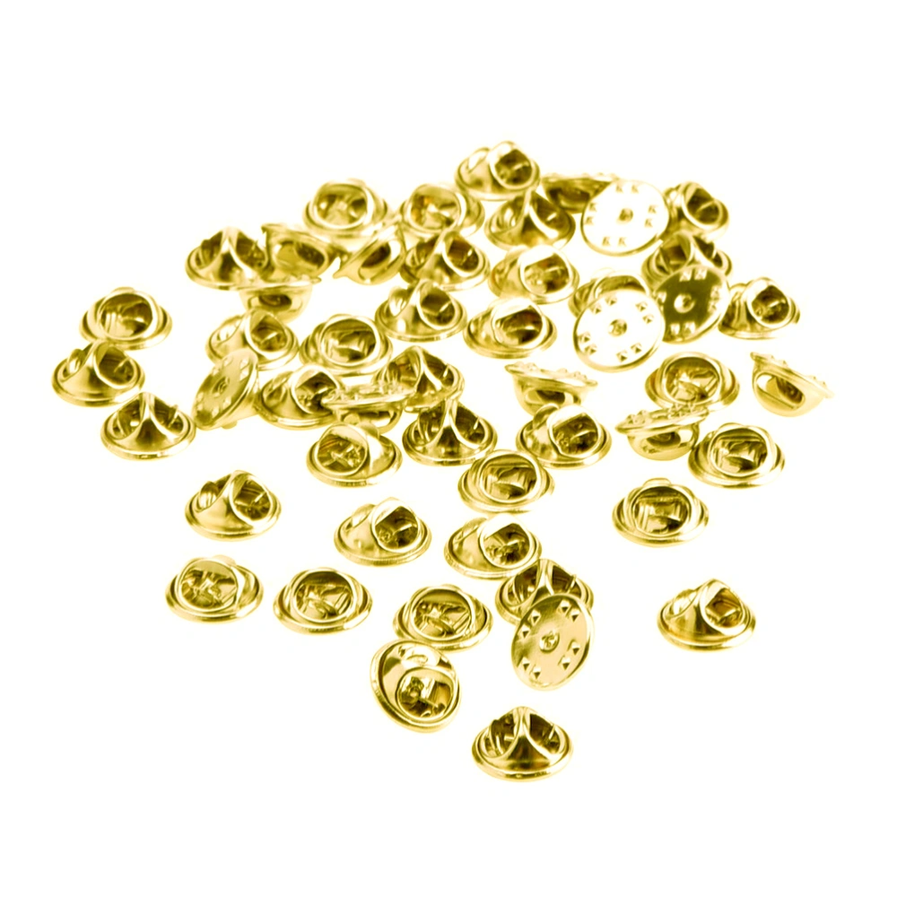 100pcs Brass Clutch Badge Insignia Clutches Pin Backs Replacement(Silver/Golden)