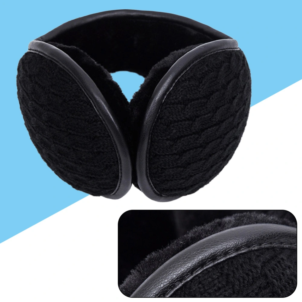 Folding Earmuffs for Men Women Fall Winter Warm Earmuffs Ear Warmer (Black)