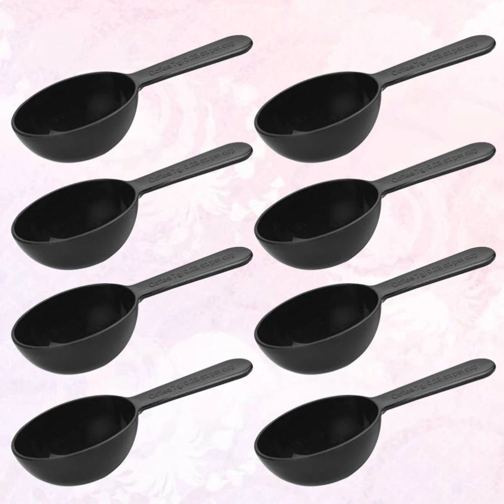 24pcs of One Bag Plastic Spice Spoon Durable Coffee Measuring Spoon Creative Milk Measuring Spoon for Home Kitchen (Black)