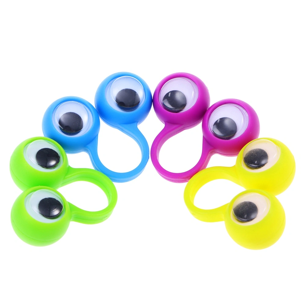 10 PCS Finger Toy Educational Intelligent Finger Toy Large Eyes Finger Ring Puppets Funny Finger Game Toy for Kids Children Gift Party Favor (Random Color)