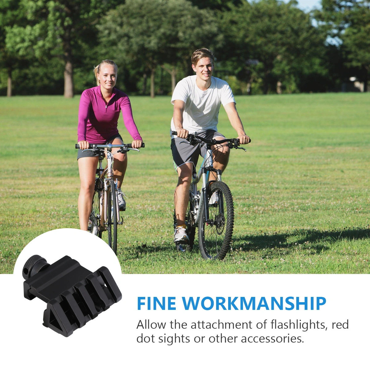 45 Degree Side Rail Mount Offset Rail Mount for Flashlight Outdoor (Black)