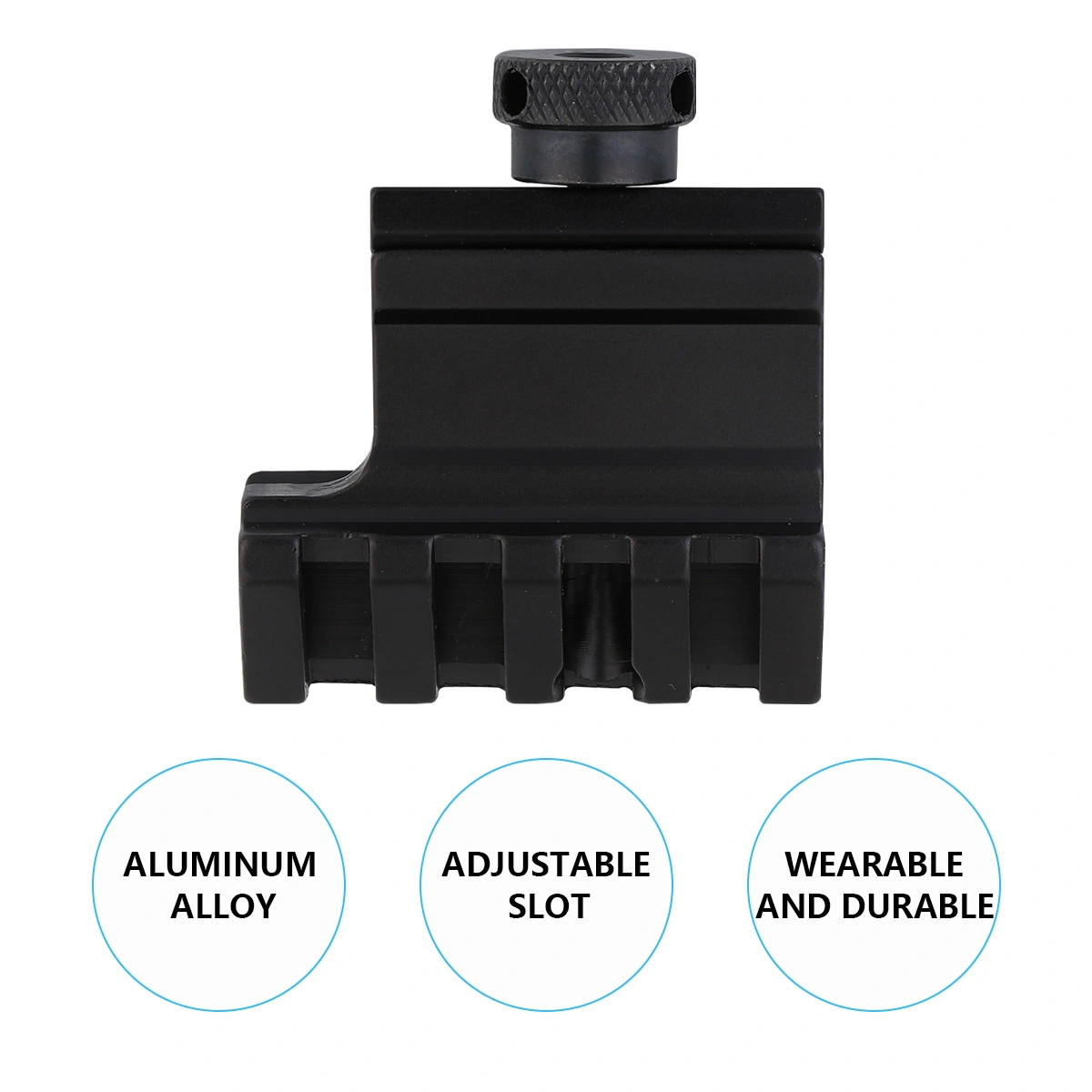 45 Degree Side Rail Mount Offset Rail Mount for Flashlight Outdoor (Black)