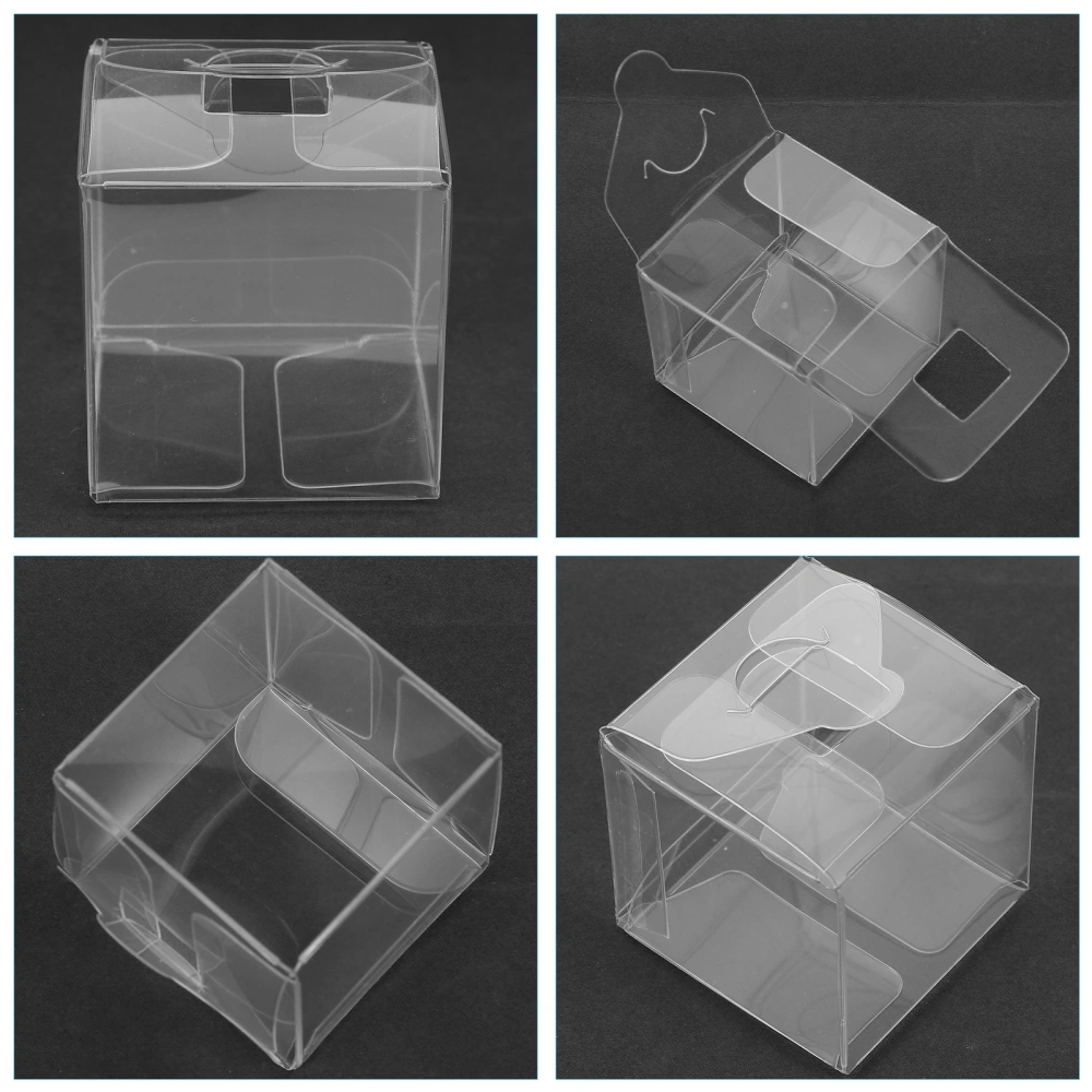 10 Pcs PP and PVC Plastic Packing Boxes Transparent Candy Box for Wedding Party (4x4x4cm)