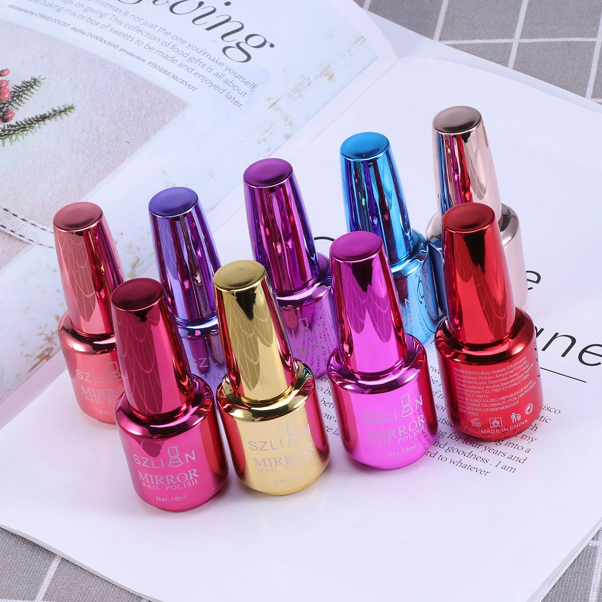 Mirror Nail Polish Metallic Color Nail Varnish Nail Art Gel Accessory (9# Purple Blue)