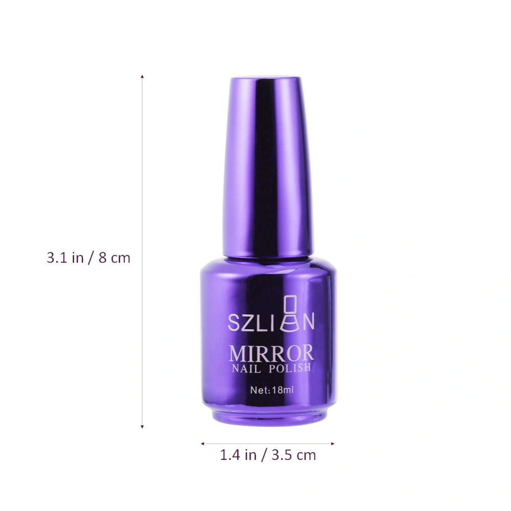 Mirror Nail Polish Metallic Color Nail Varnish Nail Art Gel Accessory (9# Purple Blue)