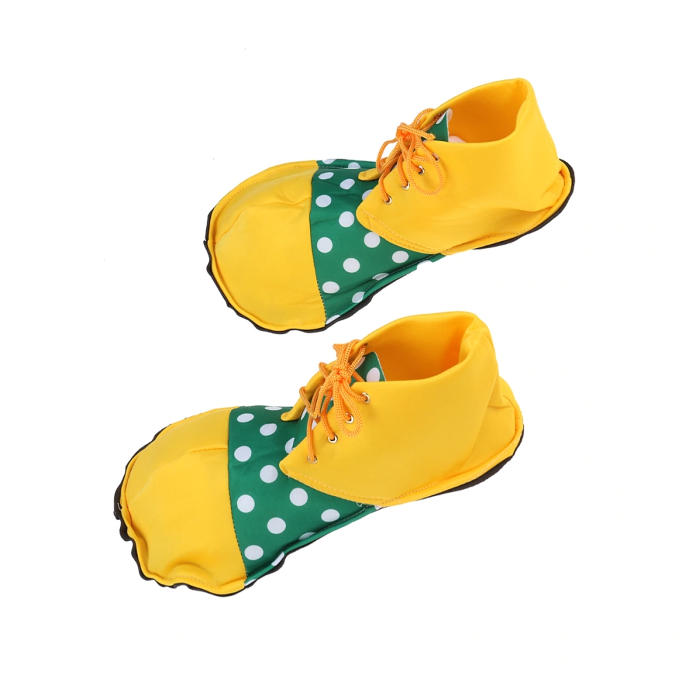 A Pair of Average Size Clown Shoes Dot Halloween Costume Clown Shoes for Women Men (02)