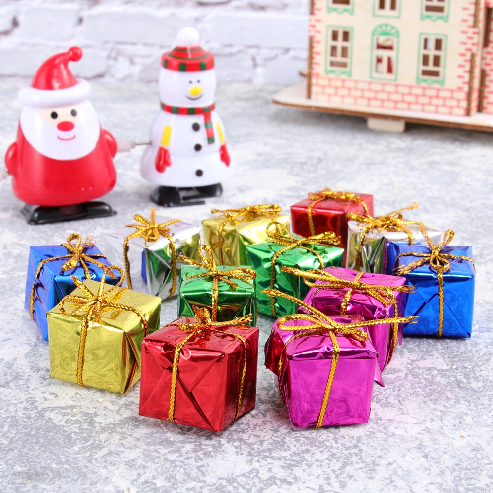 60pcs Small Christmas Gift Box Delicate Christmas Tree Ornaments for Party Festival (Random Color)