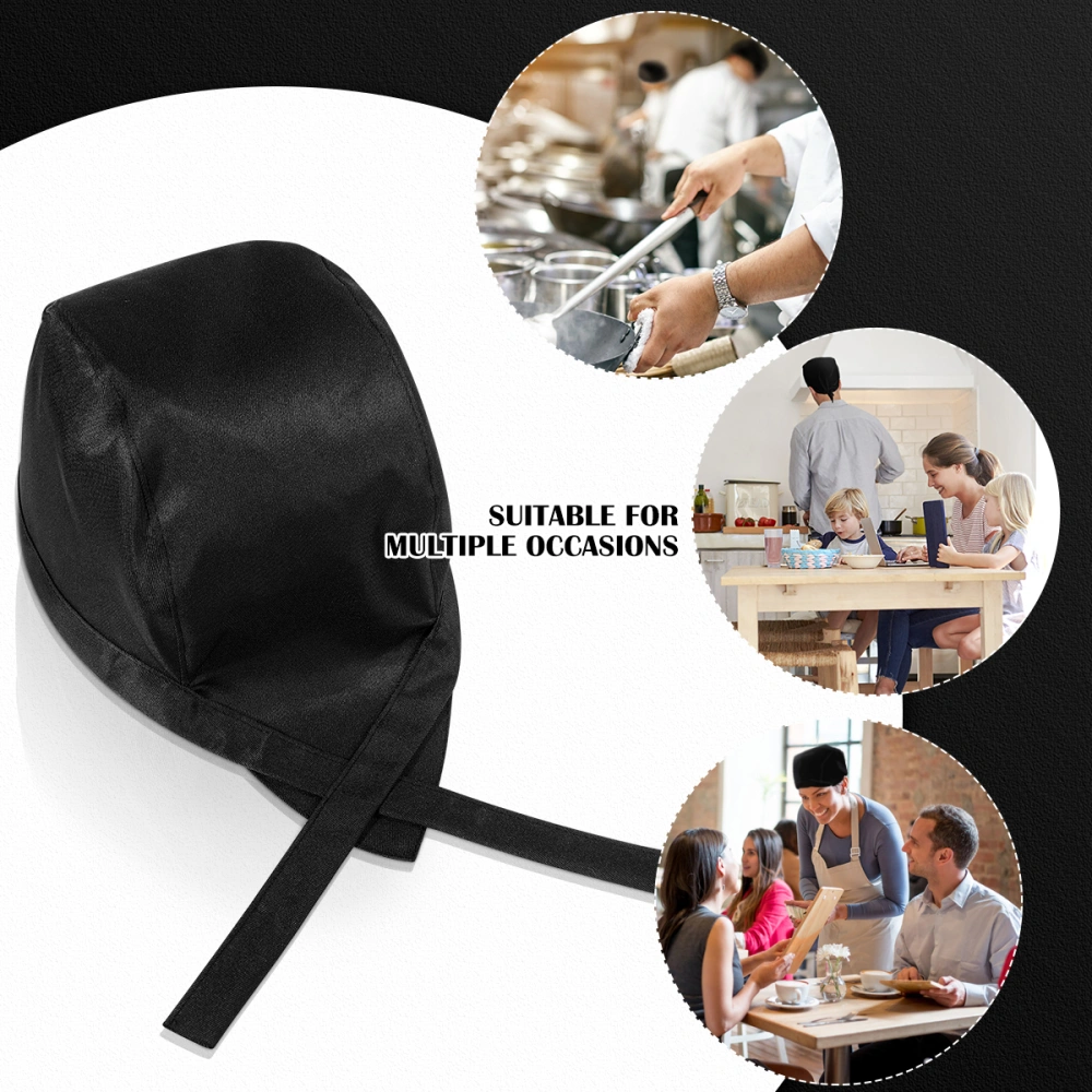 BESTOMZ Pirate Chef Hat Waiter Uniform Bakery BBQ Grill Hat Restaurant Cook Work Hat (Black)