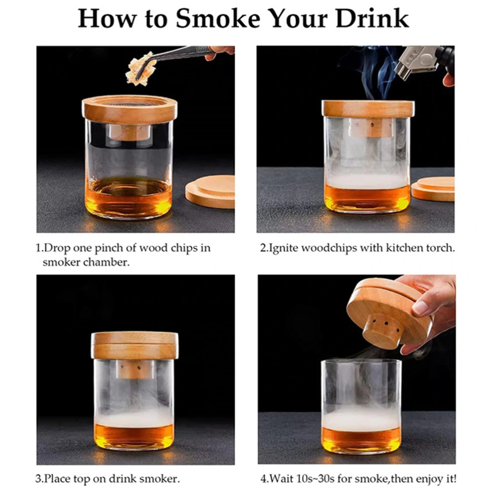 1 Set Smoke Infuser Lid Wooden Cocktail Drinks Smoking Cover Handy Smoke Cup Lid