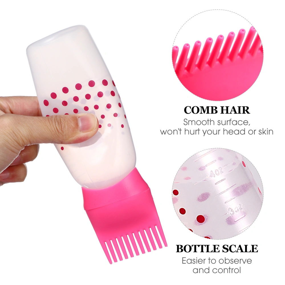 2pcs Colorful Hair Dye Bottles Hairdressing Hair Applicator with Scale Lines Hairdressing Hair Dye Bottle for Home Salon(Pink)