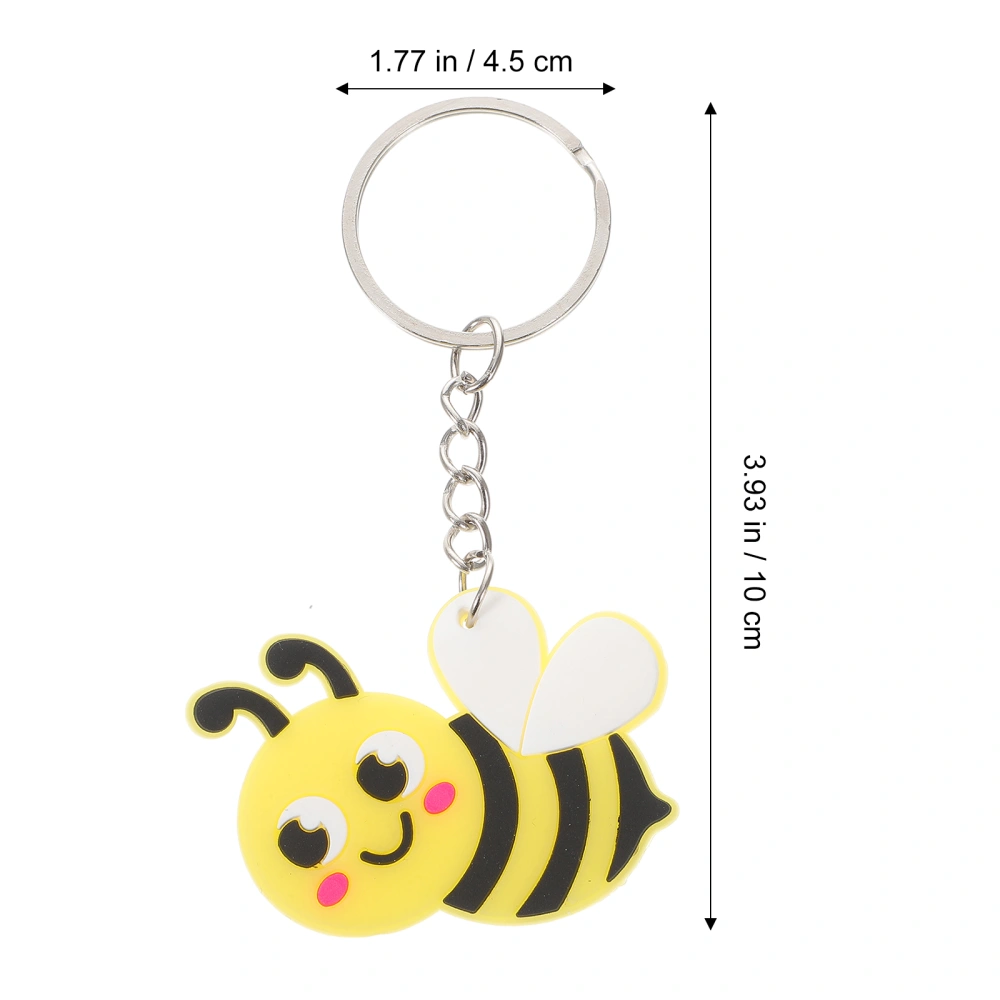 24pcs Cute Cartoon Bee Pendant Bee Keychain Hanging Pendant  Creative Key Ring Bags Pendant