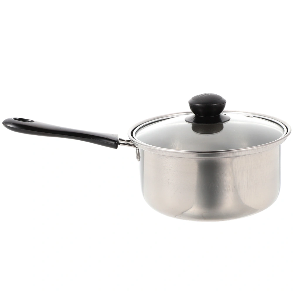 Stainless Steel Milk Pot Cooking Soup Pot Single Handle Saucepan Pot with Cover