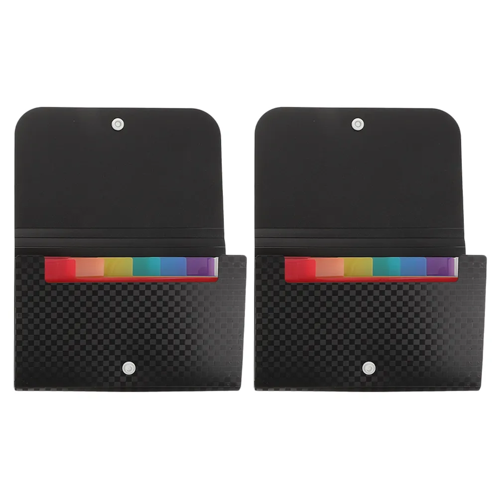 2pcs Multipurpose Document Folders Small File Folders Mini Expanding File