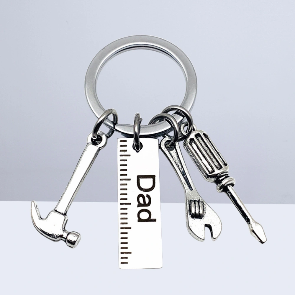 Dad Letters Keychains Creative Hammer Screwdriver Wrench Keyring Handbag Decor Tassel Hanging Pendant Father's Day Gifts