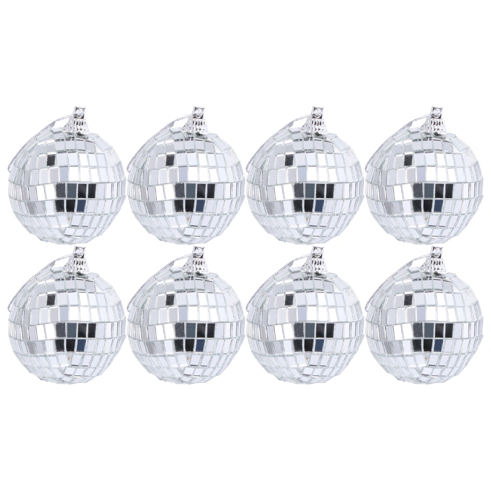 8Pcs 5cm Light-reflecting Mirror Surface Ball Bar Ball Decoration Glass Disco Ornament Hanging Pendant Shining Pendant