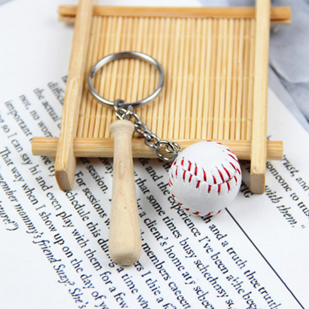 16pcs Baseball Keychains Bag Key Rings Purse Decoration Backpack Key Pendants