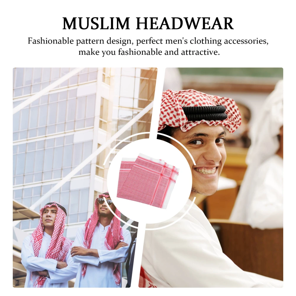 Men Arab Turban Dubai Kerchief Middle East Shemagh Head Scarf Muslim Headwear