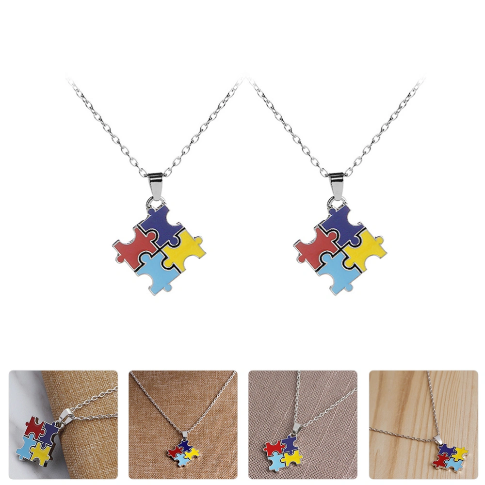 2PCS Autism Awareness Necklace Premium Autism Necklace Special Autism Necklace